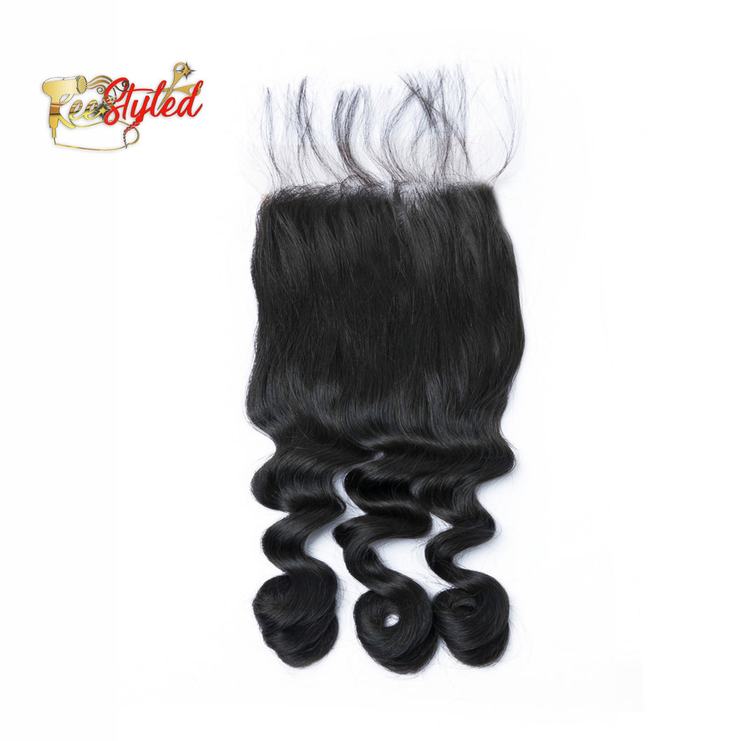 5x5 Transparent lace loose wave closure